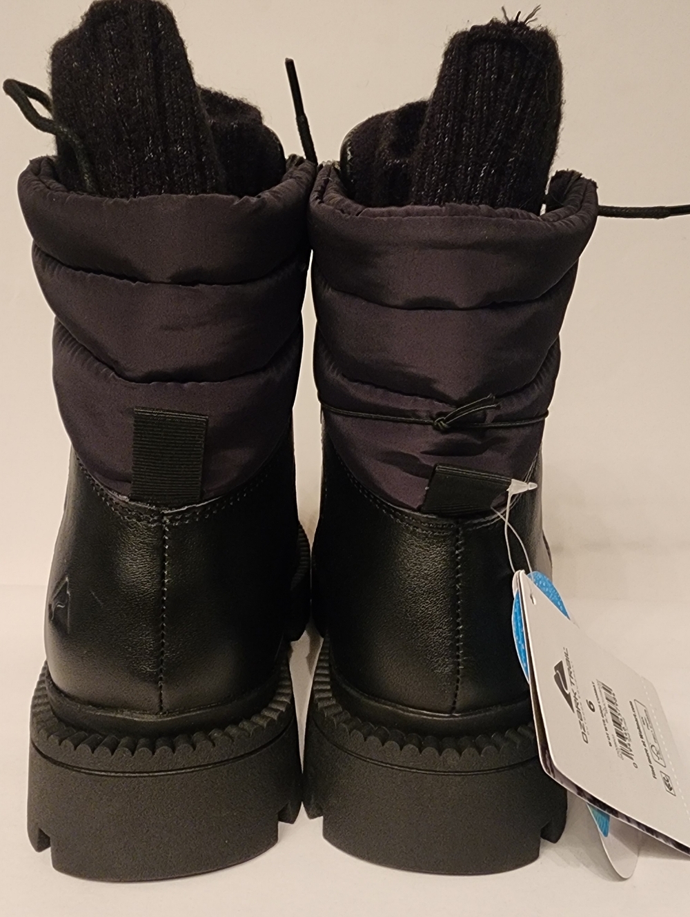 OZARK TRAIL Woman's Snow Waterproof Leather Combat Boots In Black - Picture 11 of 14